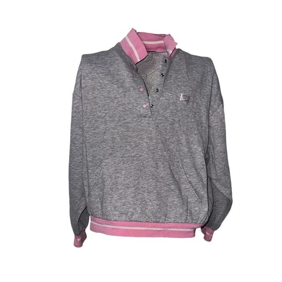 BEAUTIFUL UNIQUE COLORED VINTAGE 80s Nike womans sweater snap button Neutral siz - Picture 1 of 7